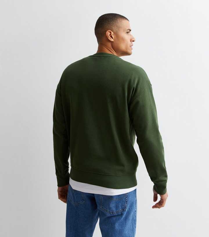 Khaki Mountain Embroidered Crew Neck Sweatshirt | New Look
