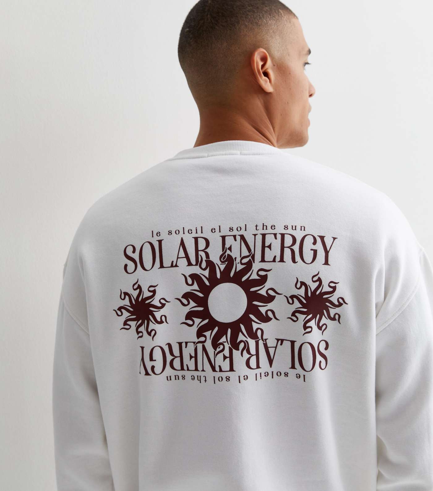 White Jersey Solar Energy Front and Back Logo Sweatshirt Image 3