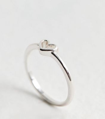 Real Silver Plate Heart Ring New Look
