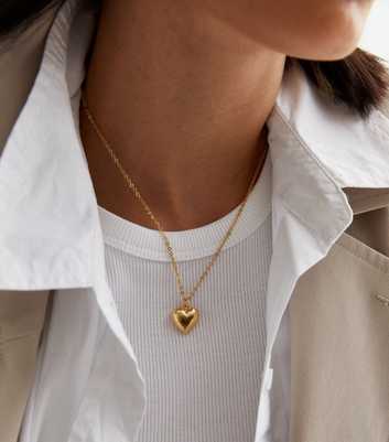 Real Gold Plate Heart Pendant Necklace