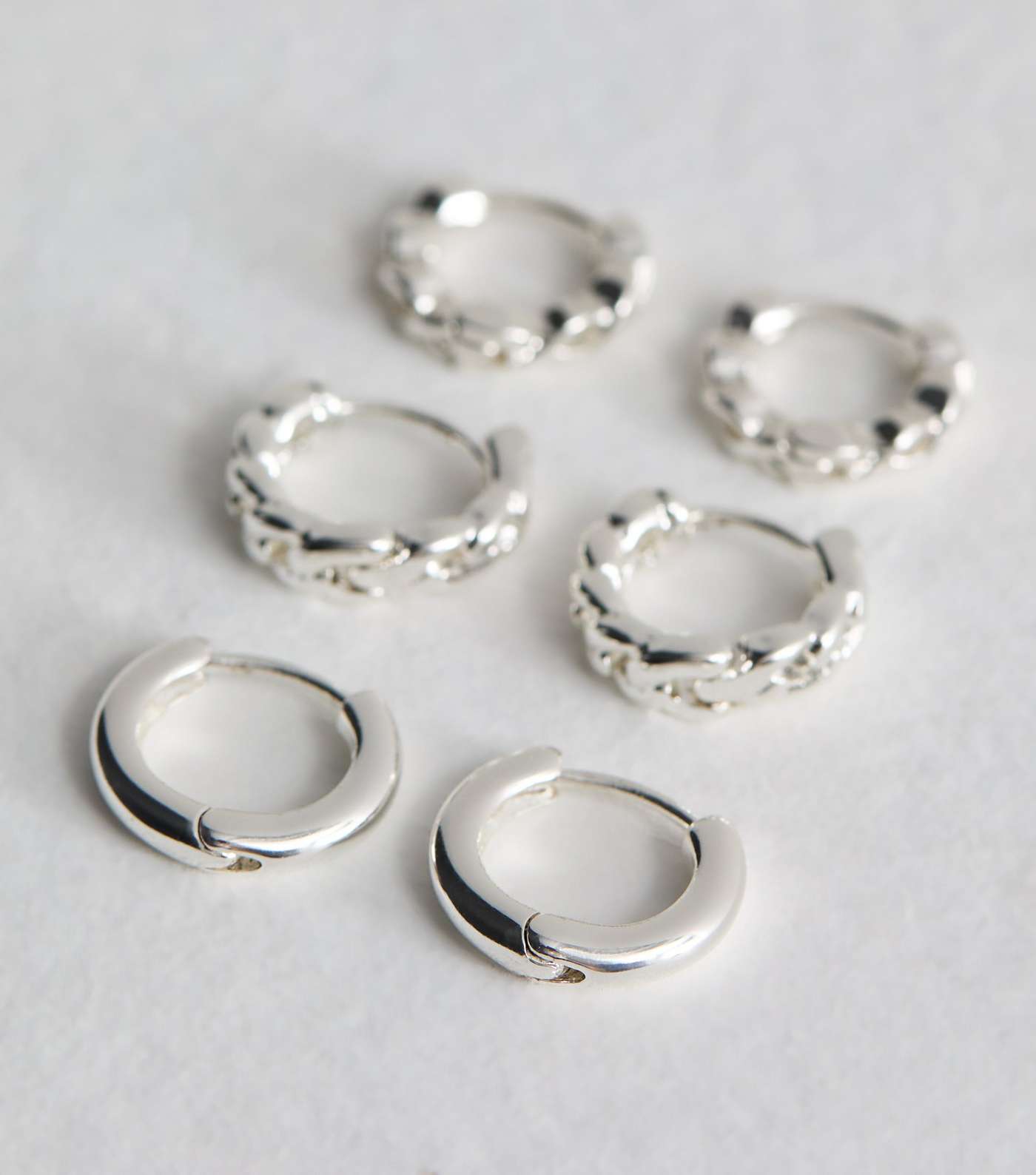 3 Pack Real Silver Plate Huggie Hoop Earrings Image 4