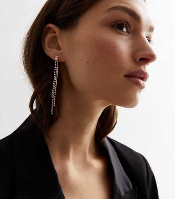 Gold Diamanté Tassel Earrings