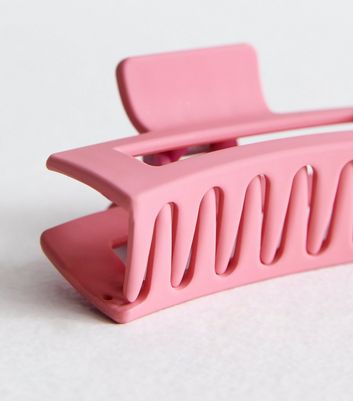 Pink Matte Rectangle Hair Claw Clip New Look