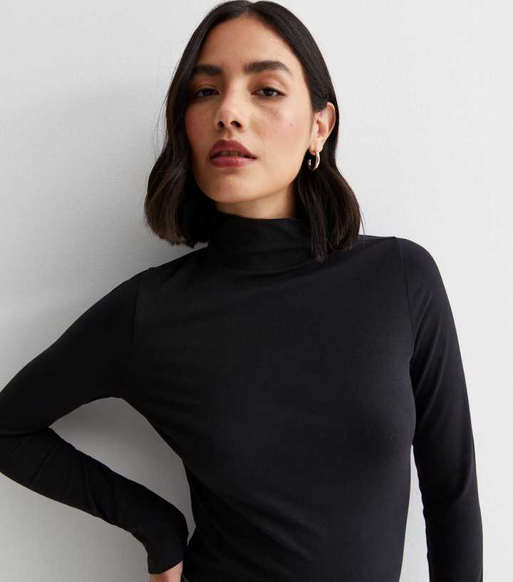 new look black long sleeve top