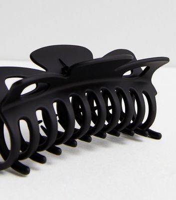 Black Matte Extra Large Hair Claw Clip New Look