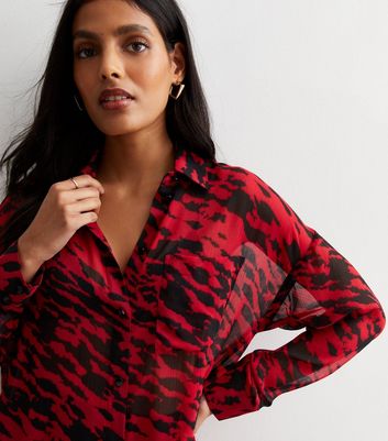 Leopard print shop red top