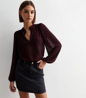 Maroon chiffon blouse on sale