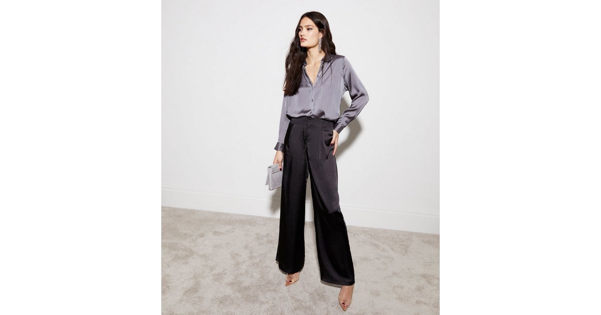 Ombre Satin Long Sleeve Shirt main image 0