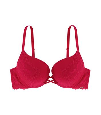 Dorina Red Lace Underwired Bra New Look