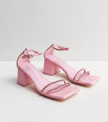 Pink cheap diamante sandals