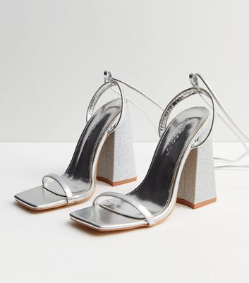 Grey high best sale heel sandals