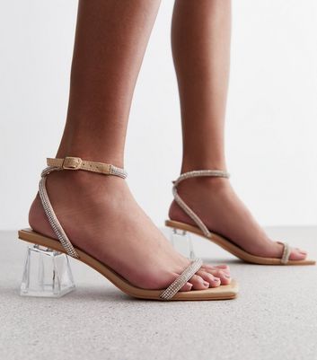 Clear block hot sale mid heels