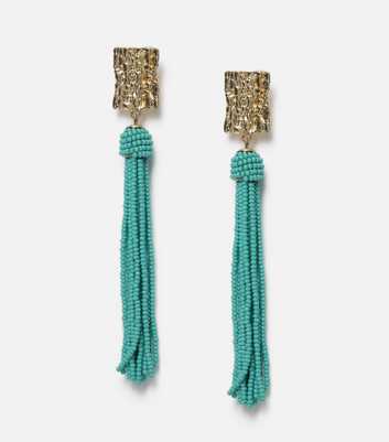 Freedom Turquoise Tassel Bead Earrings