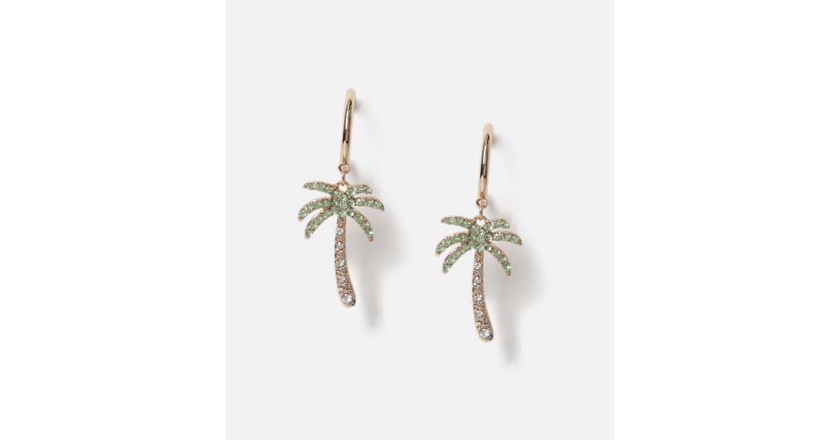 A-La Palmtree 3D pair of Earrings Gold main image 1