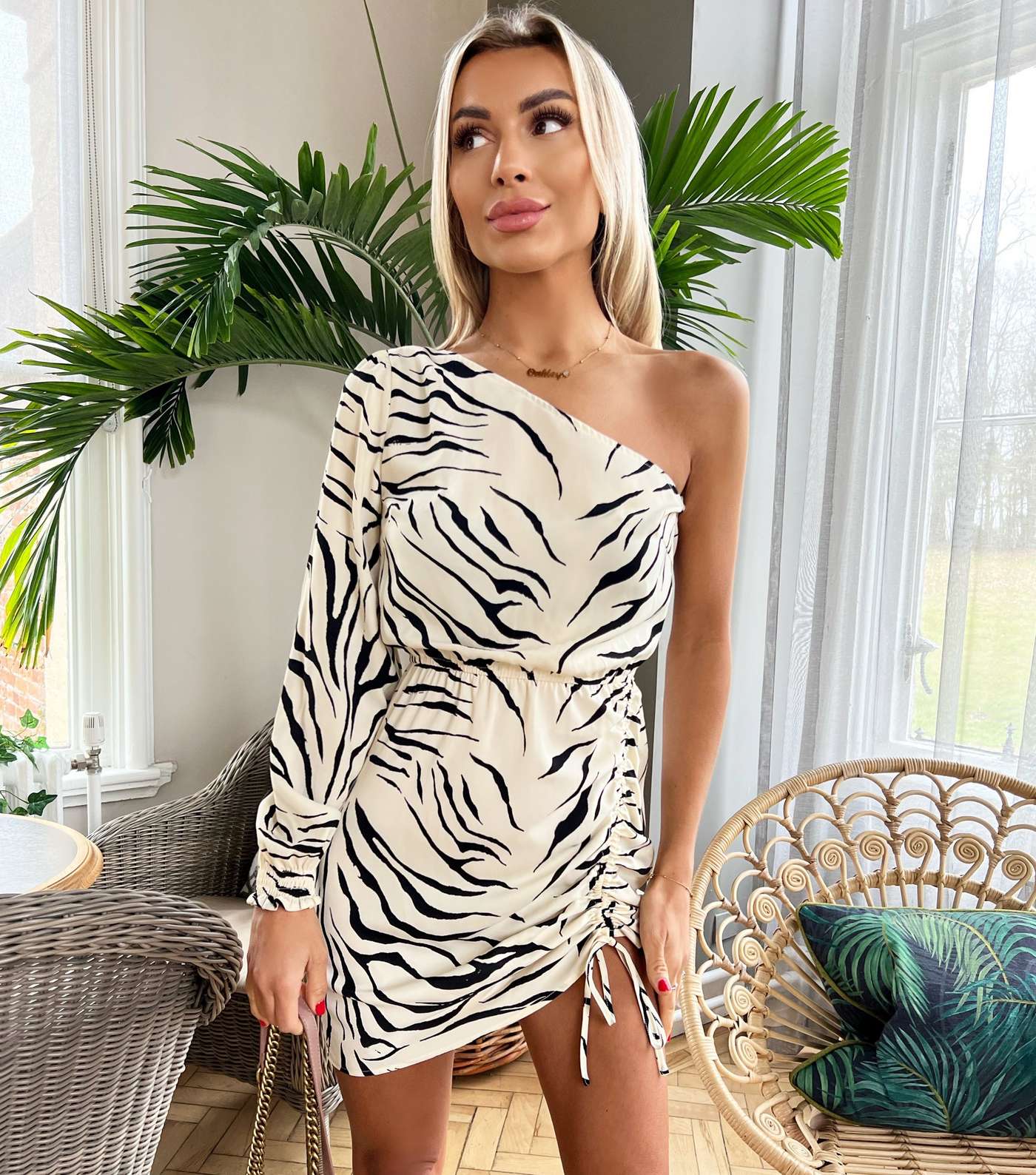 Beige Zebra Stripe Dress Ax Paris Zebra Print Dress