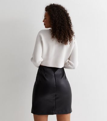 Black leather a line mini clearance skirt