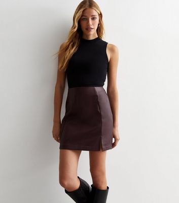 New look pu on sale skirt