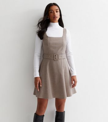 Petite checked cheap pinafore dress