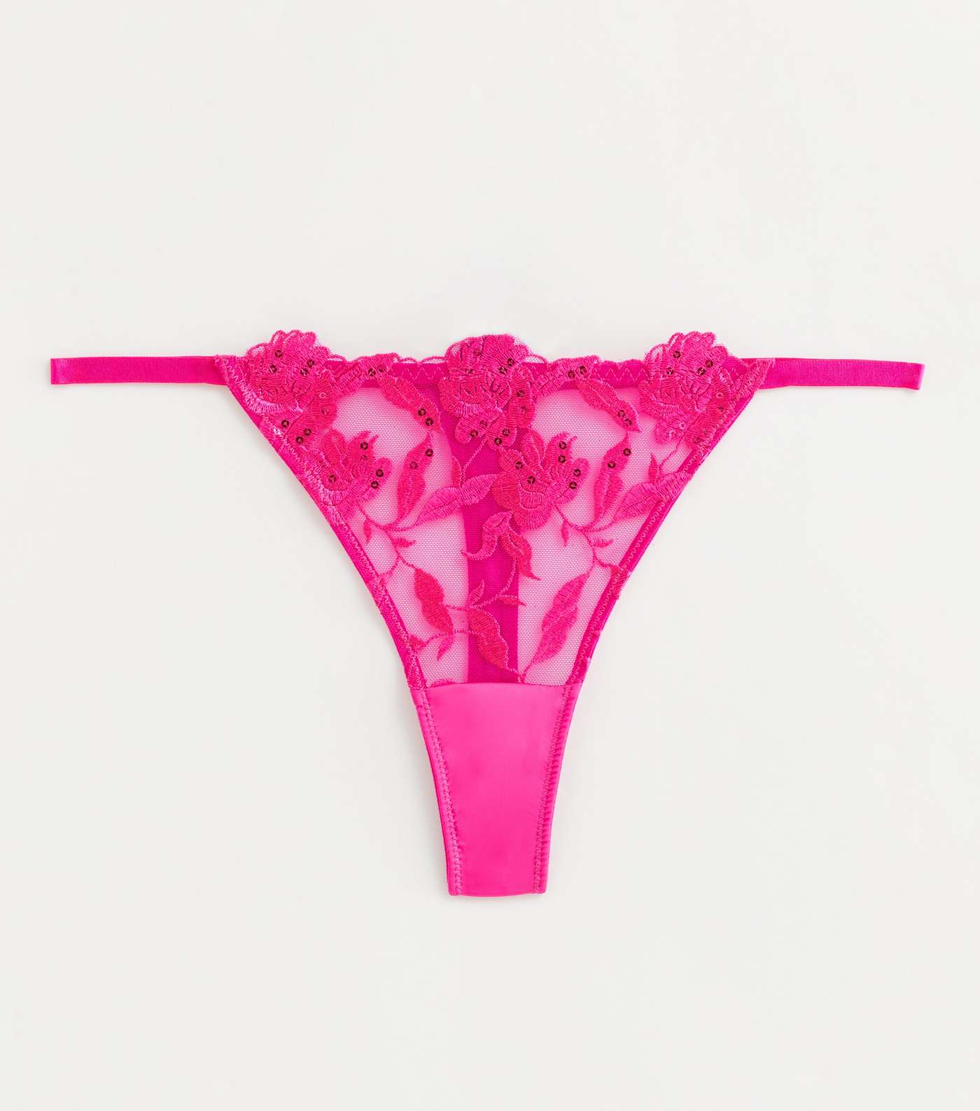 Bright Pink Sequin Embroidered Thong Image 5
