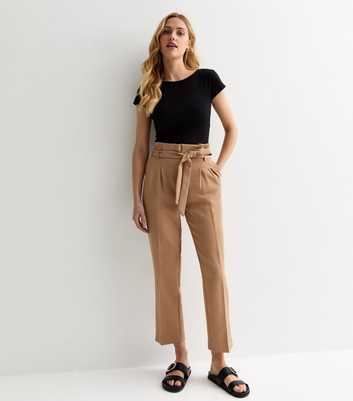 Curves Camel Belted Trousers