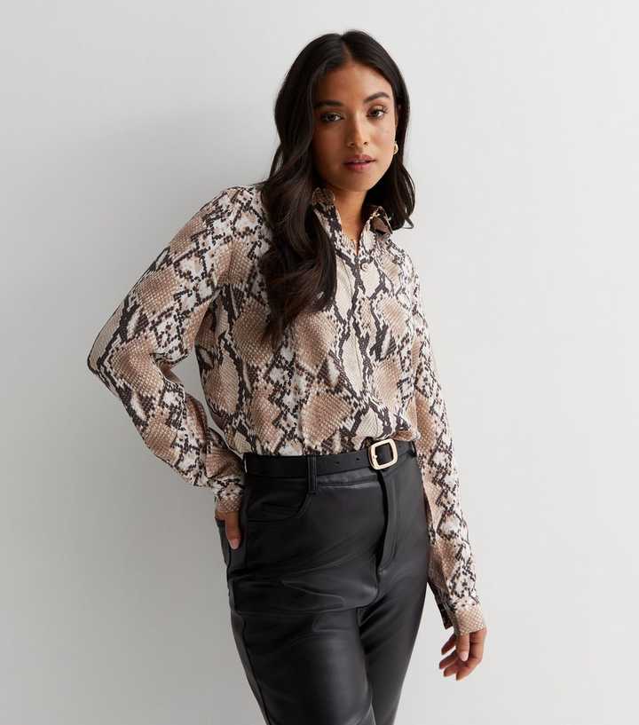 snakeskin blouse new look