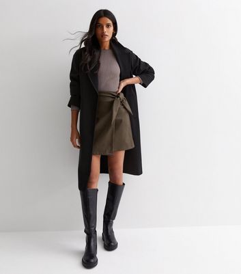 Plus size khaki outlet skirt knee high boots