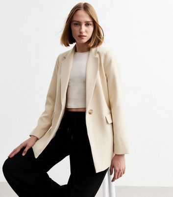 Cream Blazer New Look