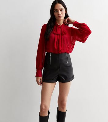 Leather deals look shorts