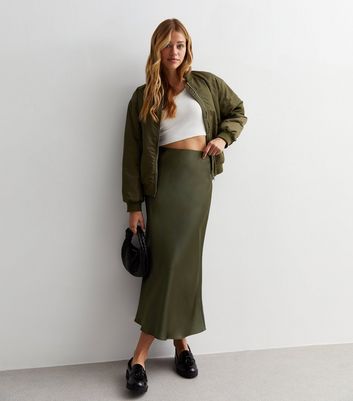 Long khaki discount skirts 18 drop