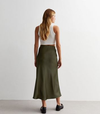 Silk on sale khaki skirt