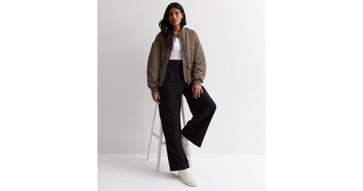 Black Wide Leg Cargo Trousers | New Look