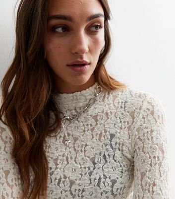 High neck lace on sale blouse