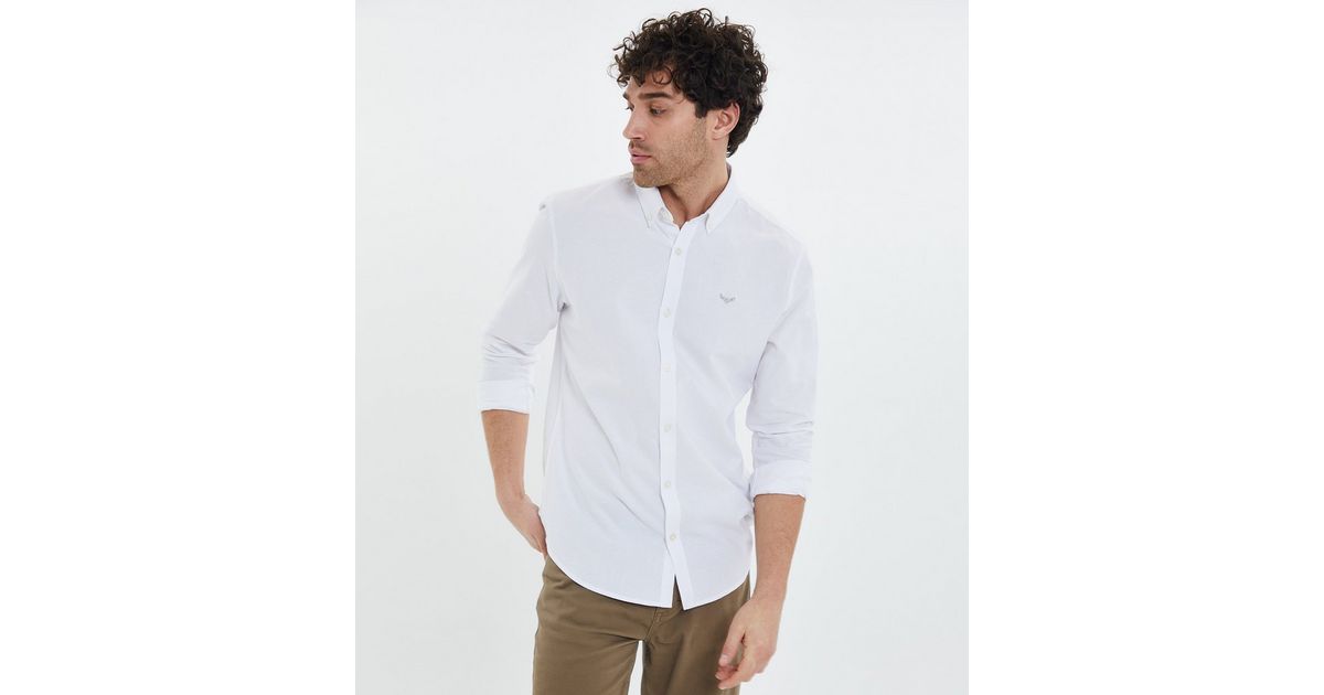 Threadbare White Cotton Long Sleeve Oxford Shirt New Look