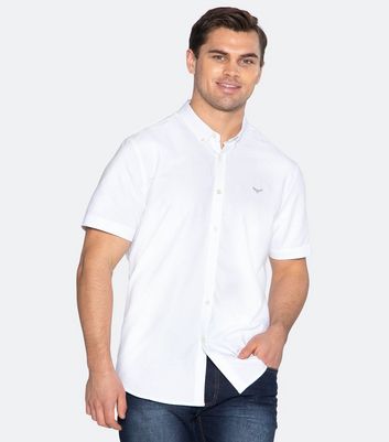 Mens white short store sleeve dress shirt