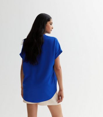 Bright Blue Short Sleeve Blouse | New Look