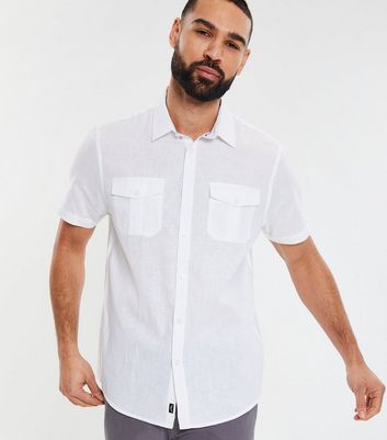 Mens white short on sale sleeve dress shirt