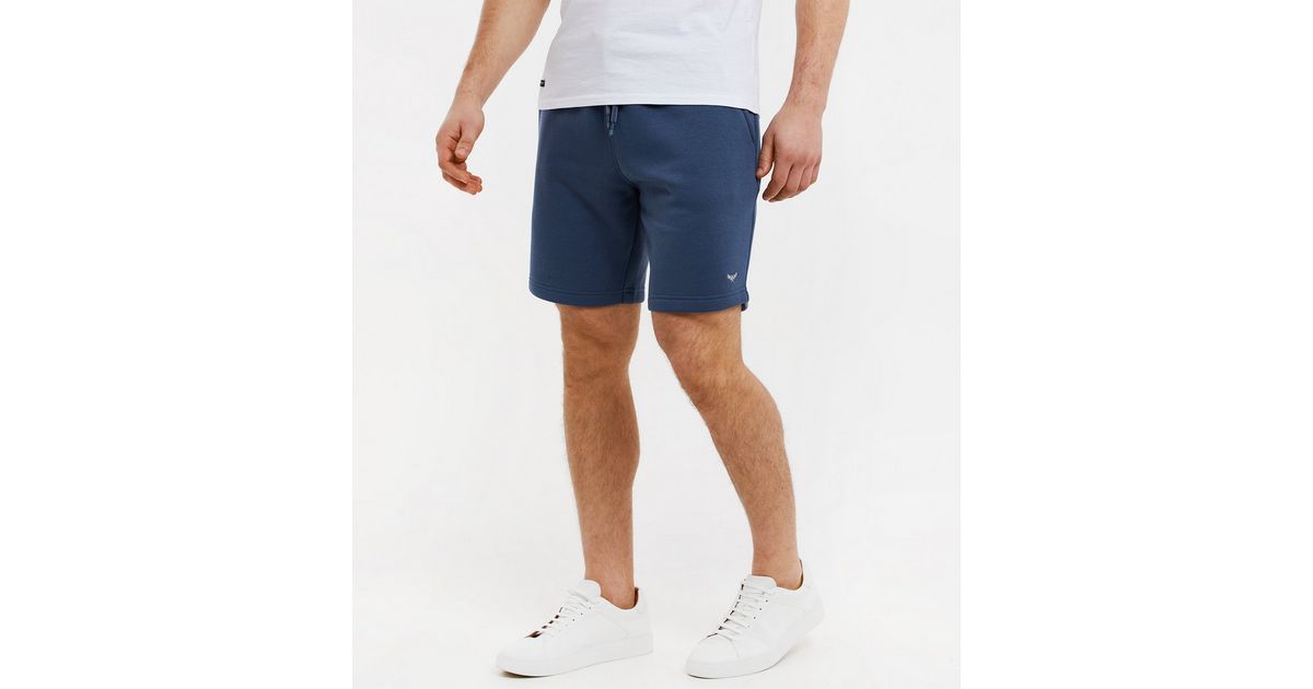 Threadbare Blue Logo Shorts New Look