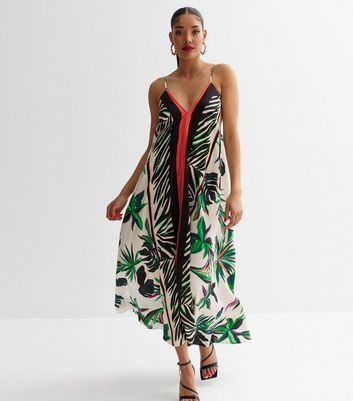 Maxi dress clearance palm print