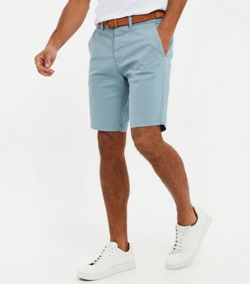 Men's Threadbare Pale Blue Chino Shorts New Look