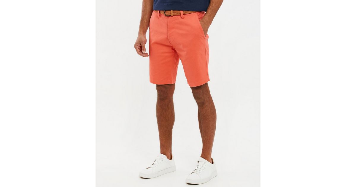 Threadbare Coral Chino Shorts New Look