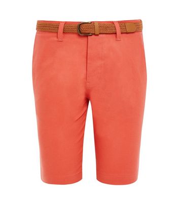 Mens orange best sale chino shorts