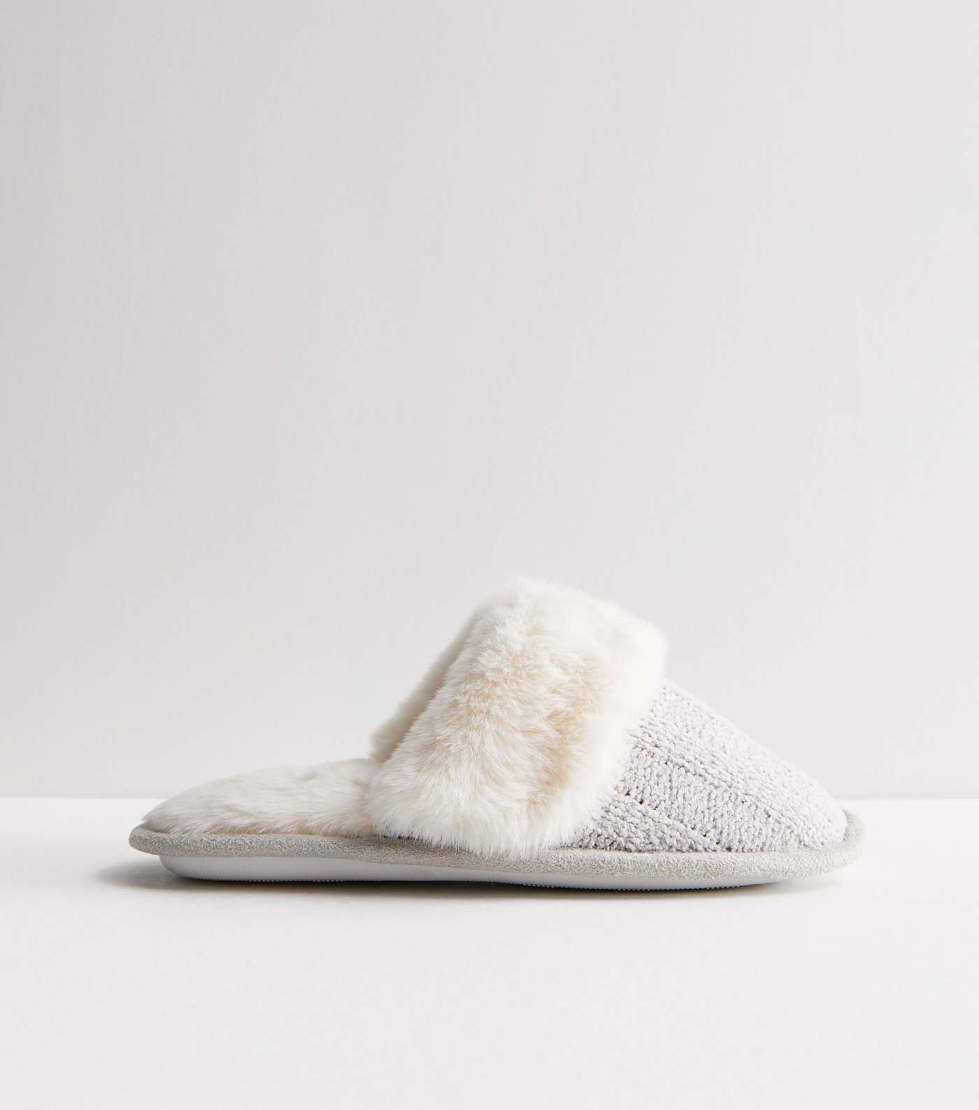 Grey Knit Mule Slippers | New Look