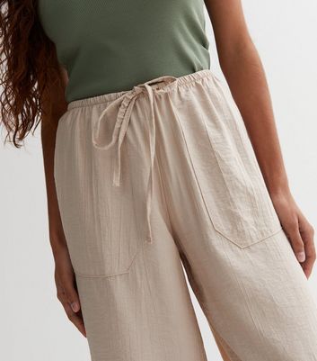 Tan Brown High Waisted Wide Leg Trousers | Obeli – motelrocks.com