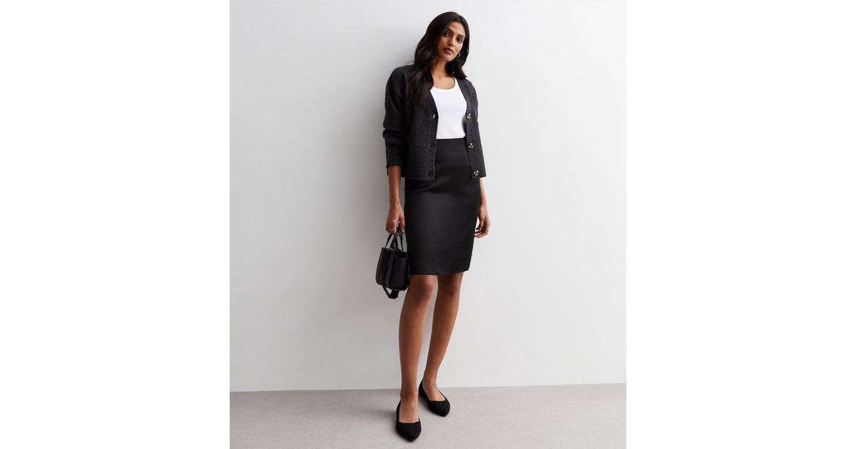 Black Satin Mini Skirt | New Look