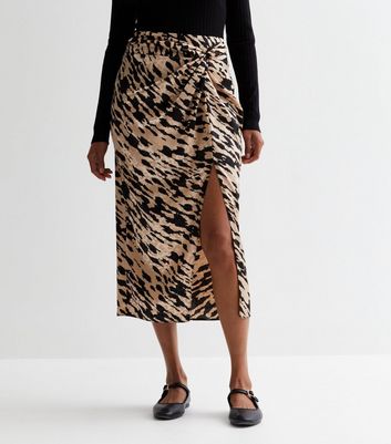 Oasis animal shop wrap midi skirt