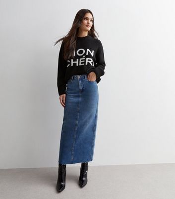 Blue Denim Tulip Maxi Skirt | New Look