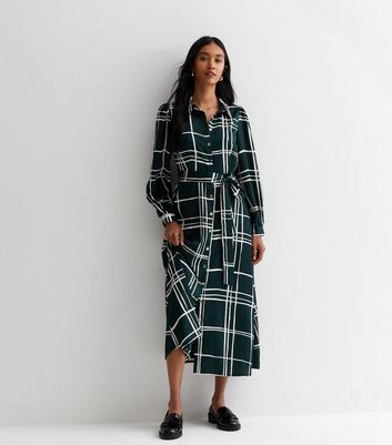 Check midi shirt dress sale