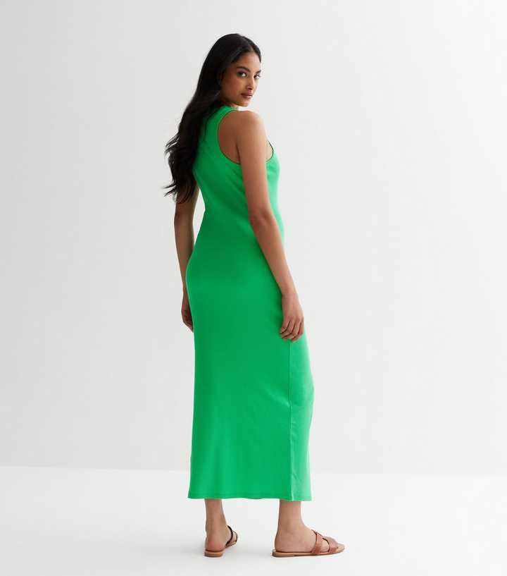 slim fit dress slacks Green Racer Neck Fishtail Dress  AX Paris