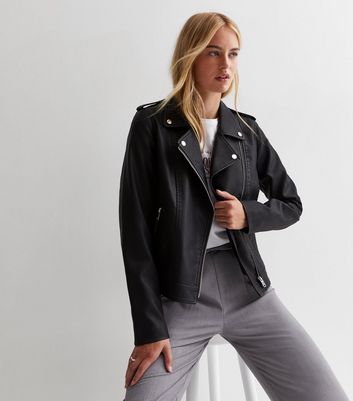 Tall faux outlet leather jacket