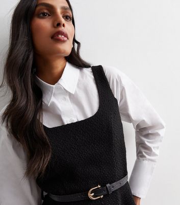 Belted pinafore hot sale dress